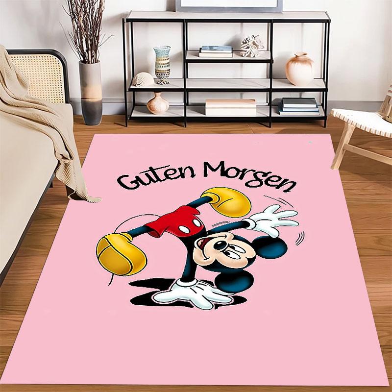 Mickey Mouse cartoon print rug, non-slip and stain-resistant floor protection rug, home décor.