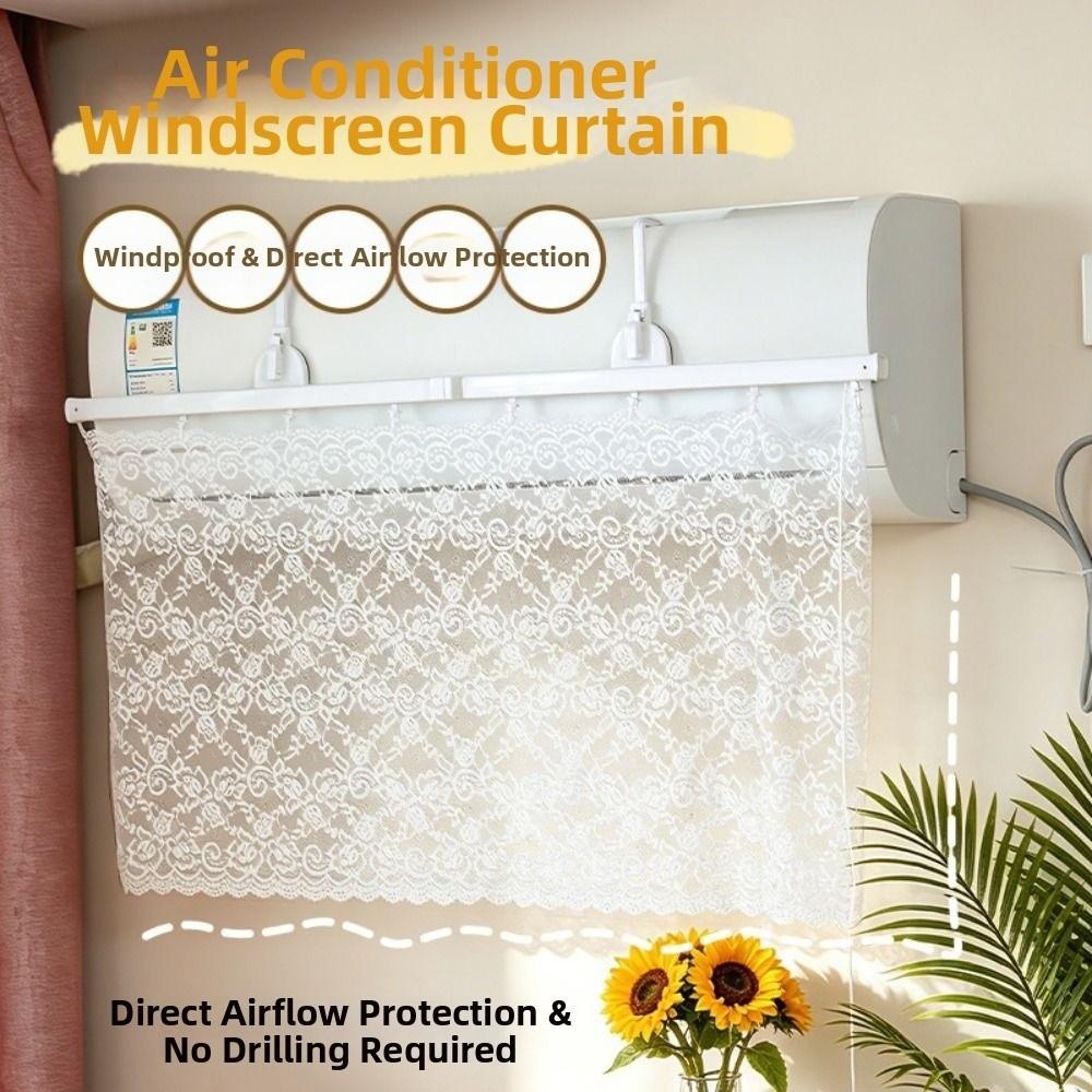 Retractable Air Conditioning Curtain Lace Air Conditioning Baffle  Home Decor