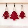 Christmas Tree Shaped Polyester Drawstring Gift Bags With Colorful Pom Poms Bell Decor For Xmas Tree Hanging Party Gifts Storage
