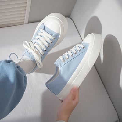 Chunky Sneakers Damen Flache Plateau Canvas Schuhe Frühling Sommer Mode Runde Zehen Freizeitschuhe Damen Sneakers