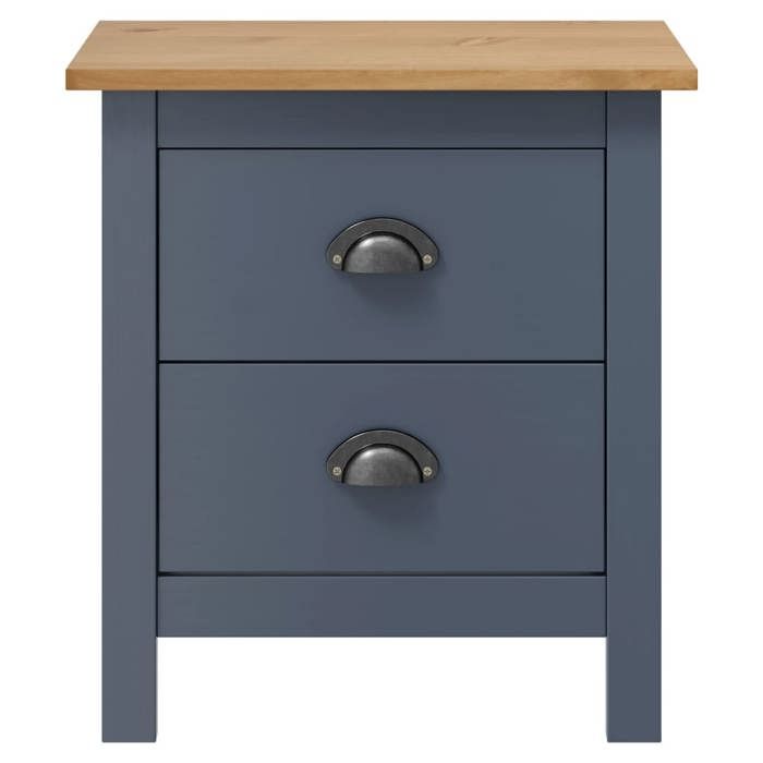 VidaXL Table de chevet Hill Gris 46x35x49,5 cm Bois de pin solide 288905