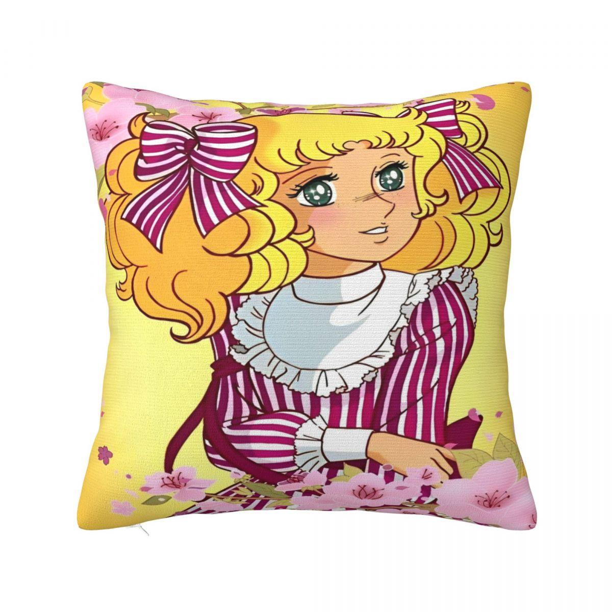 

Cute Candy Candy Square Pillow Case Cushions for Sofa Anime Vintage Cushion Covers 12x12Inch
