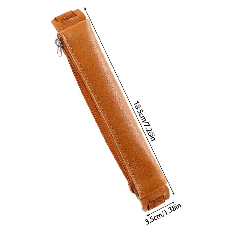Leather Stylus Sleeve Portable Capacitive Pencil Case with Adjustable Elastic Band for Tablet Notebook Planner Folder