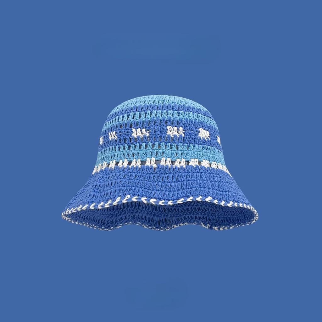 Y2K Korean-Japanese Hand Bucket Crochet Bucket Hats For Women Spring Autumn Winter Sun Cap Female Bow Designer Bob Basin Gorro