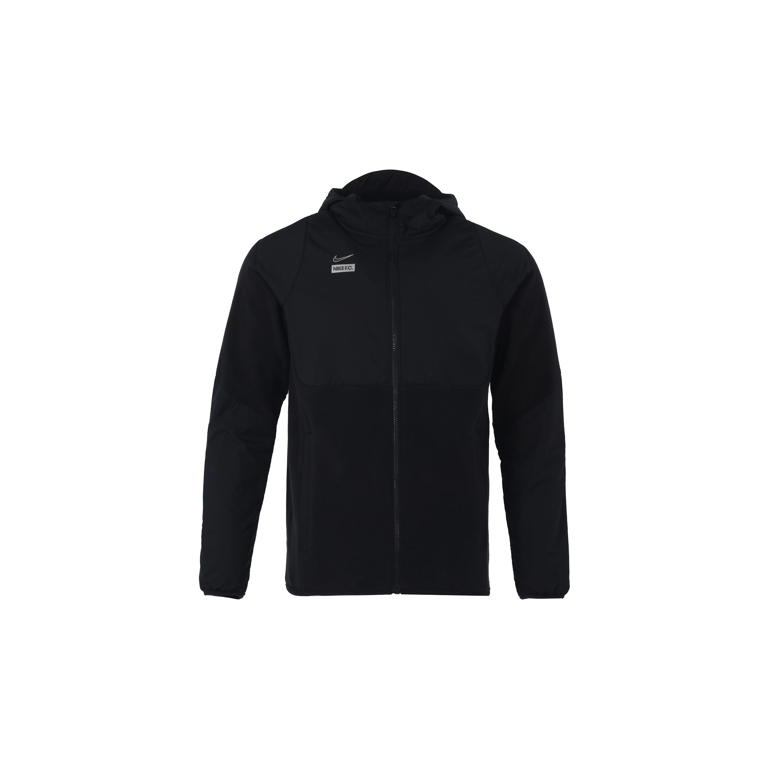 Men s Nike Solid Color Zipper Hooded Reflective Logo Printing Jacket Autumn Black DM1296-010 S