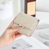 Ladies' Short Leaf Wallet, Embroidered Flower Wallet, Zipper Coin Student Multi functional Change Card Bag