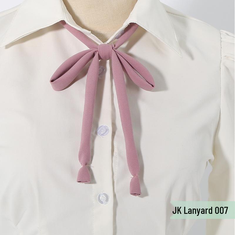 In Stock Solid Color Japanese Style Flower Rope Uniform Bow Tie No-Tie Lanyard for Women