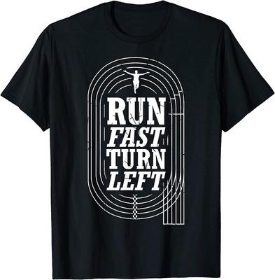 Lustiges Leichtathletik-Design, lauf schnell, dreh links ab, Unisex-T-Shirt