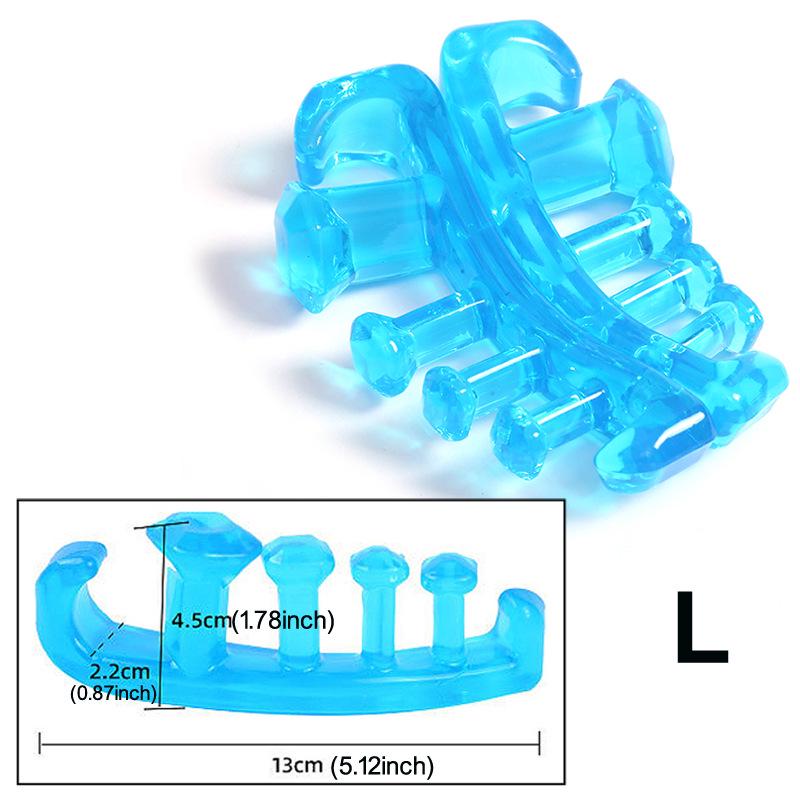 Blue Silicone Yoga Toe Separator - Five-Finger Diamond Clip