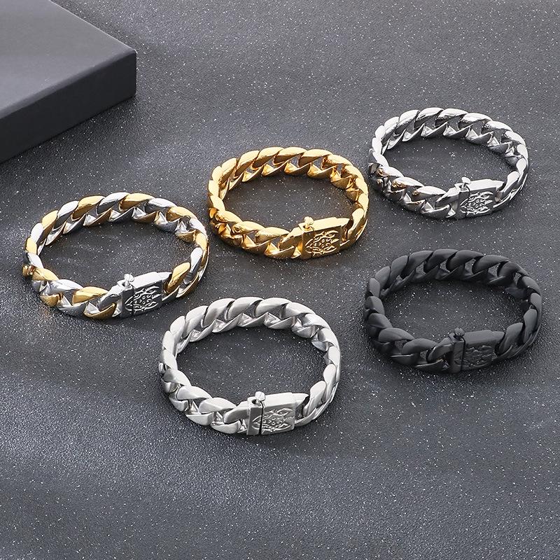 Kalen Men's Trendy Stainless Steel & Gold Korean Style Bracelet