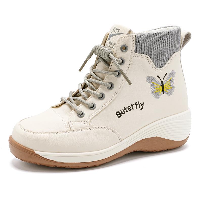 Herbst/Winter 2025 Damenmode Butterfly Wedge Stiefel - Dicke Sohle, Bequeme Passform