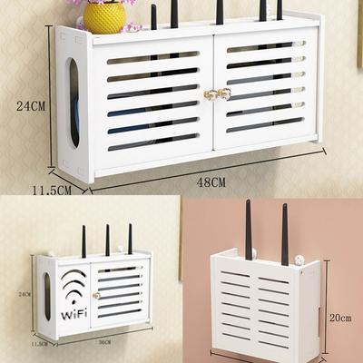 Wifi Router Rack Box Wall Mounted Wireless Bracket Cable Hanging Home Decor
