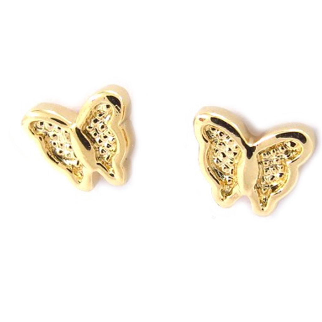 Les Trésors De Lily [G1980] - Gold Plated 'Butterflies' Earrings