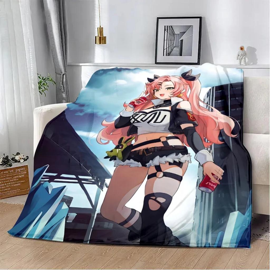 ZZZ Flannel Throw Blanket Zenless-Zone-Zero 3DPrint Soft Rug for Sofa Character Merchandise Winter Warm Fluffy Gift Game Blanket