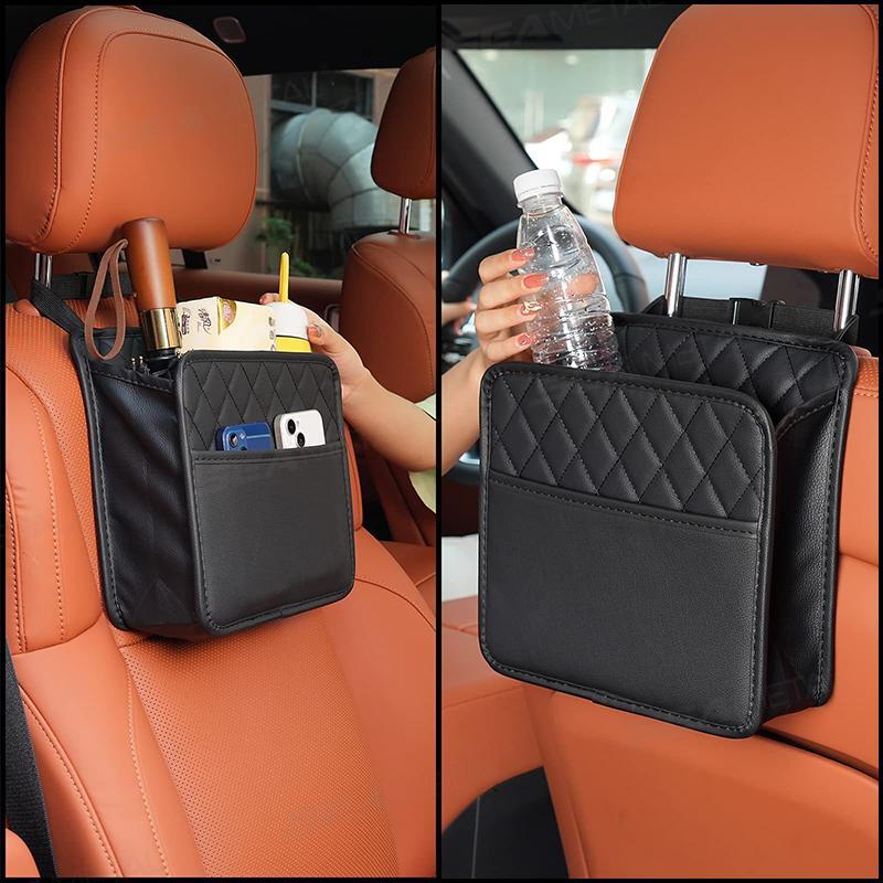 Car Seat Back Storage Box Universal Hanging Headrest Organizer Foldable Storage Pocket for Phone Umbrella Tissue Holder