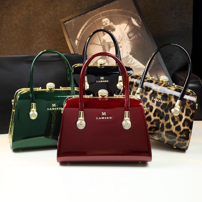 Elegant Patent Leather Women's Bag - Versatile Handbag, Shoulder & Crossbody for Stylish Moms 2025