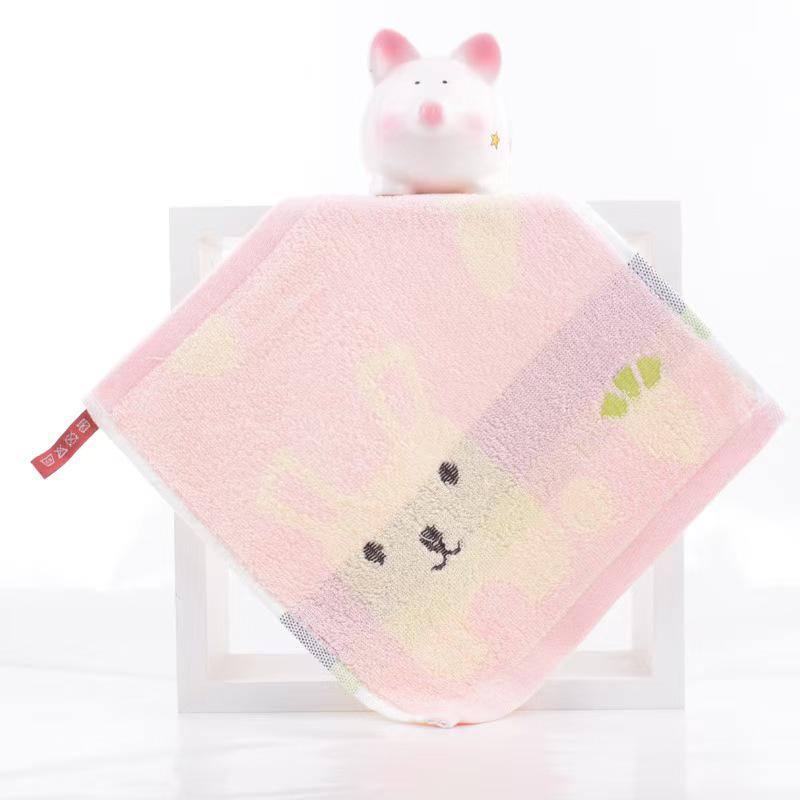 Cartoon Puppy Bear Quick-Drying Jacquard Hand Towel, 100% Cotton, 25x25 cm.