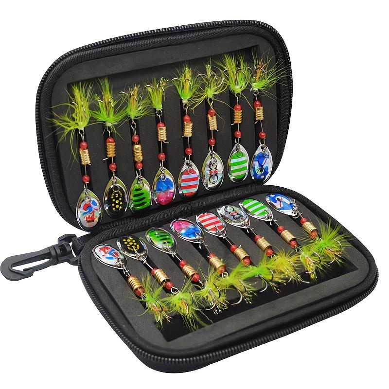 

16pcs-Set Metal Spoon Spinner Fishing Lure, Spoonbait Crankbaits Fishing Wobblers Pike & Crochet Kit, Artificial Bait