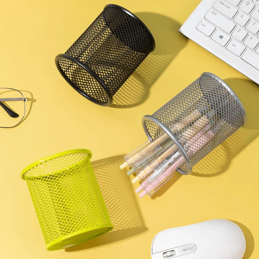 1Pcs Pencil Holder Office Desk Mesh Square Pen Holder Cup Case Container Organiser Durable Pencil Case
