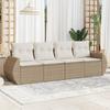 Vidaxl 4-Cz. Garden Furniture Set With Cushions, Beige, Poly Rattan