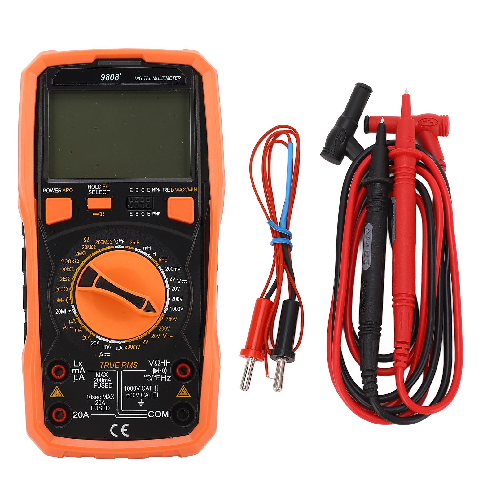

9808+ 2000uF 20MHz LCD Digital Multimeter AC DC Current Voltage Resistance Inductance Meter