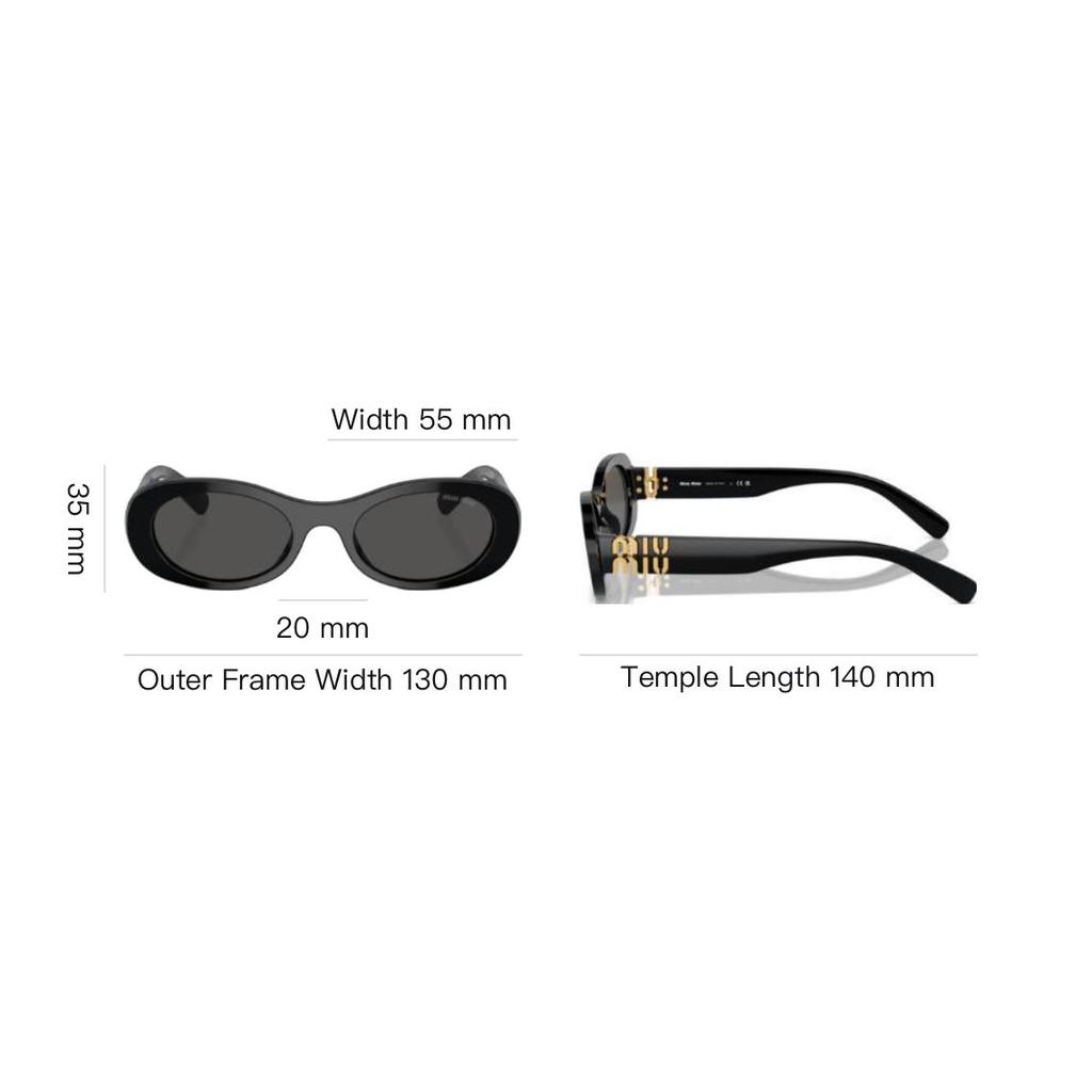 MIU MIU Full Frame Acetate Irregular Sunglasses Men Sunglasses Black MU06ZS1AB5S0