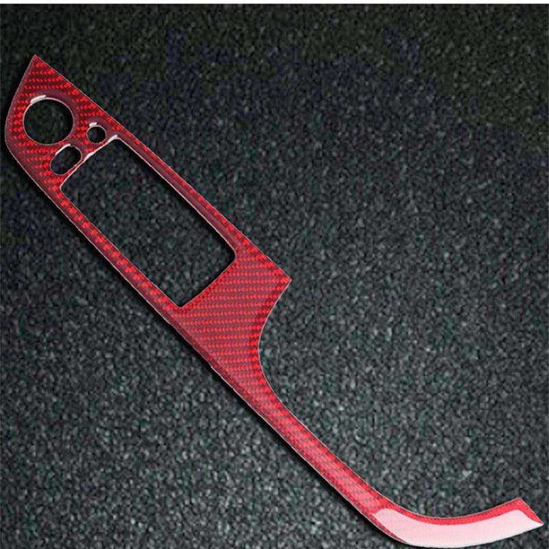 Red Carbon Fiber Sticker Car Inside Handle Window Control Panel Cover Trim Strips For BMW 3 E90 E92 E93 Car Inner