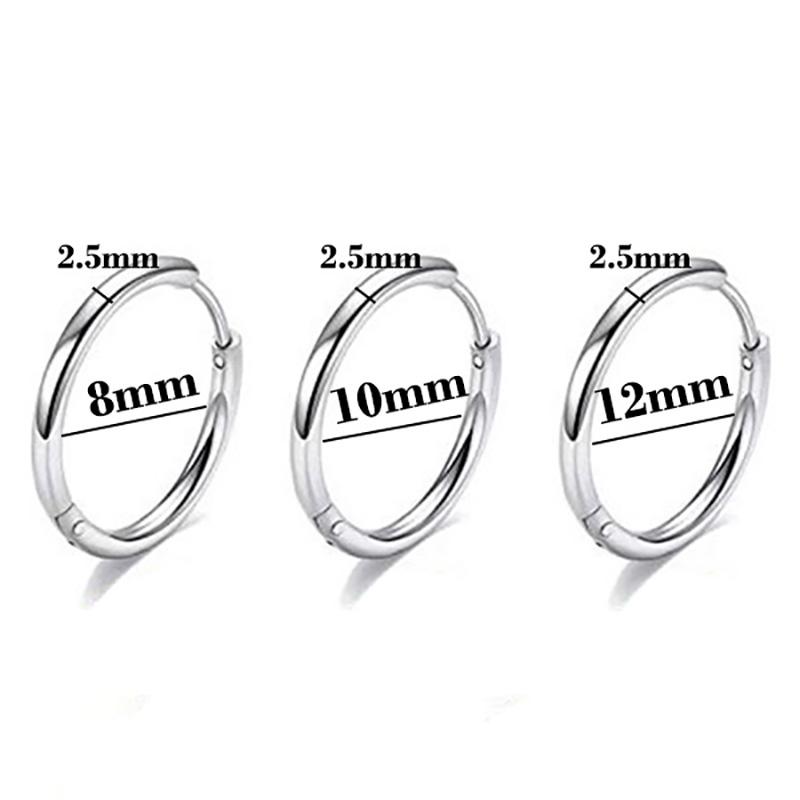 1 Pair Stainless Steel Hoop Earrings for Men Women Round Unisex Punk Earrings Simple Circle Ear Buckle Ear Jewelry Accessories