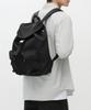 Nylon Two-Pocket Flap Backpack [Black]