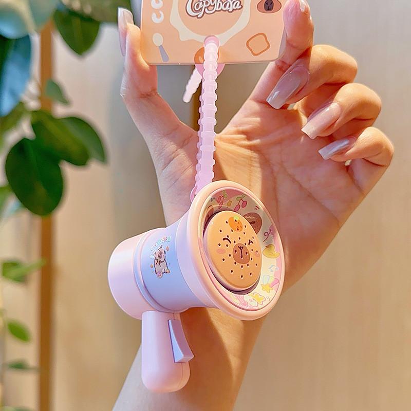 

Capybara Loudspeaker Recording Keychain For Daily Childrens And Teens Gift розовый