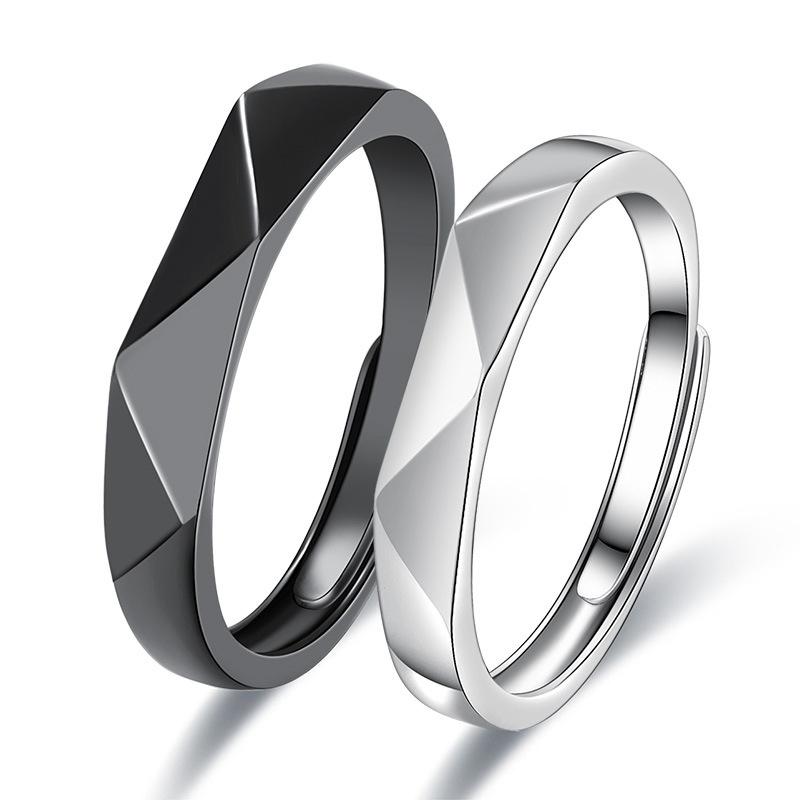 Stylish And Personalized Copper Geometric Rings Adjustable Opening Rings Couple