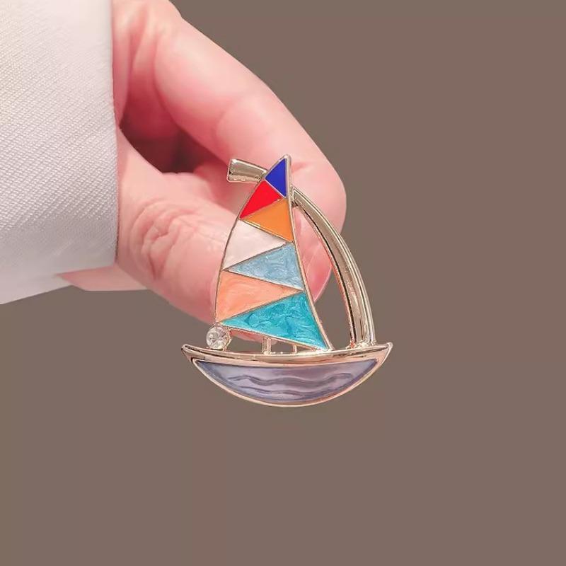 Sailboat Brooch, High-end Feminine Charm, Smooth Sailing Corsage, Niche and High-end Design Sense Brooch