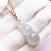 S925 Silver 18k Rose Gold Plated Melon Seed Jade Pendant Buckle Clip