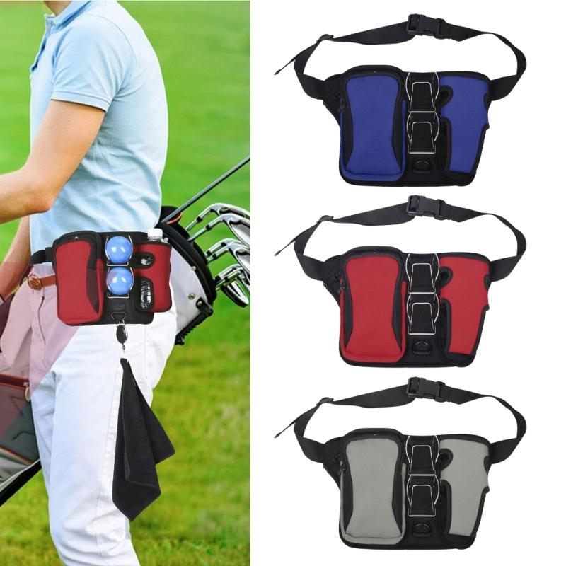 Compact Golf Ball Holder Case Storaeg Waist Bag With Adjustable Belt Weather Resistant For Course Travel