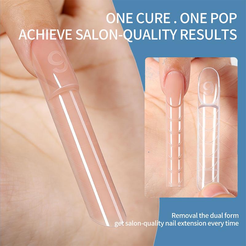 30/60/70/150Pcs Space Hollow French Crystal Extension 3D With Scale Nail Dual Forms Nail Mold Reusable Uv Glue Nail Extension