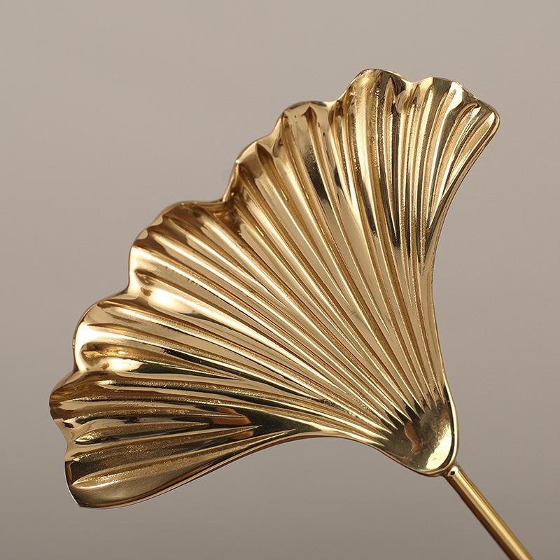 Premium Style Brass Ginkgo Leaf Tabletop Ornaments Unique TV Cabinet Wine Cabinet Entrance Home Decoration Decoration Decoration
