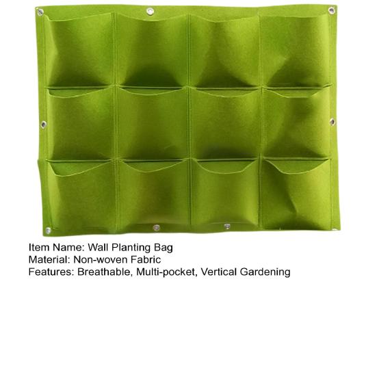 Wall Planting Bag Vertical Gardening Grow Bag Breathable Wall Planter with Multiple Pockets for Office Home Balcony Indoor