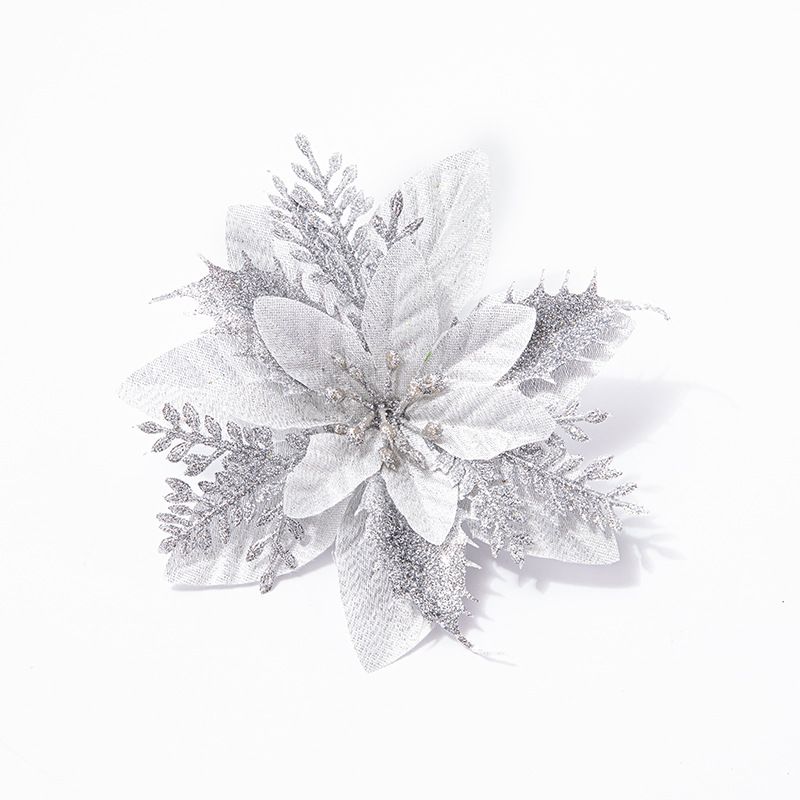 

Artificial Christmas Glitter Flower Xmas Tree Garland Hanging Decoration Party SilverPowder