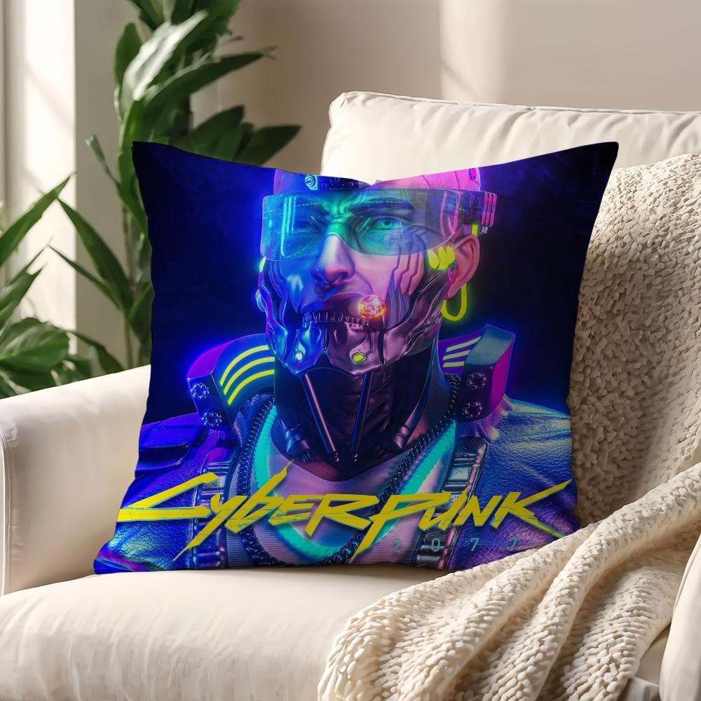 Game C-Cyber-Co-P-punk 2077 Cushion Cover For Pillow Sofa Printing Decoration Room Home Office Coffee Shop Car Nordic Simplicity