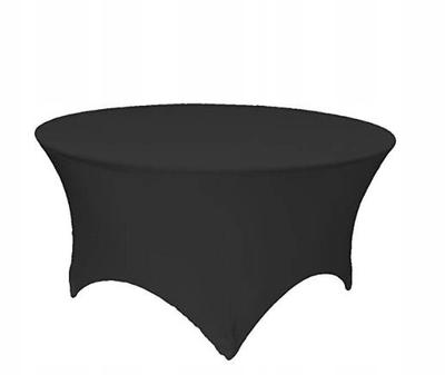 Black Elastic Tablecloth For Round Tables 180Cm Diameter