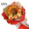 Handgestricktes Geschenk zum Jahrestag, Handgehäkeltes Garnblumenstrauß, Künstlicher Rosen-Sonnenblumenstrauß, Frauen-Häkelblumen, Lehrer-Anerkennung