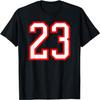 Number #23 White Red Sport Varsity Number T-Shirt