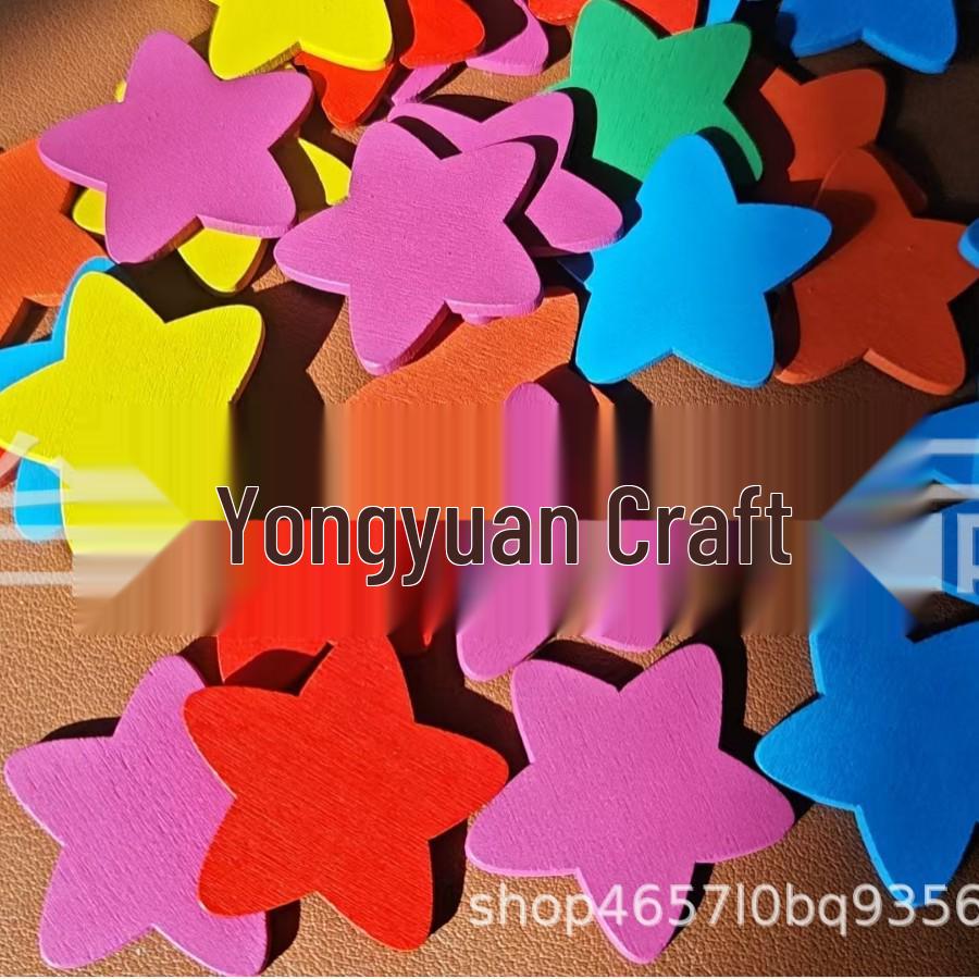 Разноцветные деревянные звездочки для украшения дома и отеля, детских поделок и граффити.