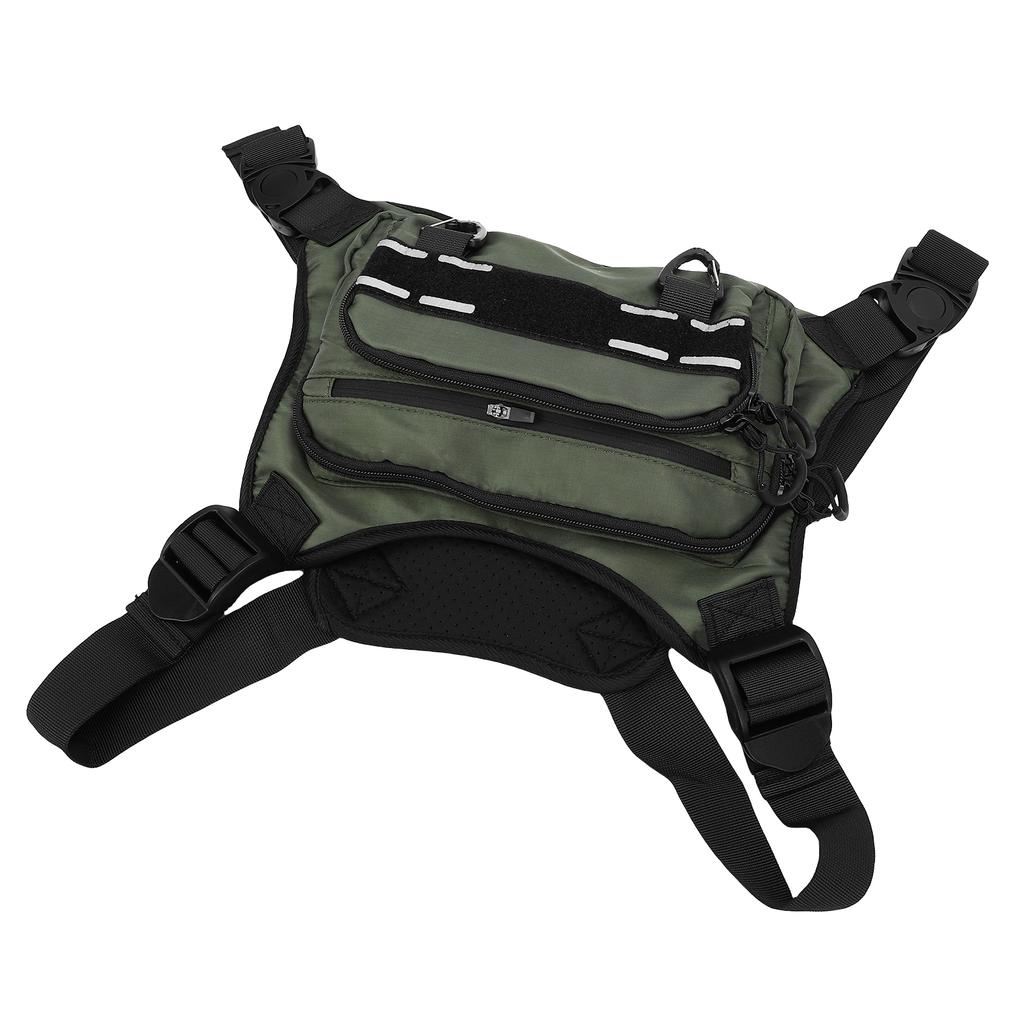 Men s Sports Chest Bag Running Mountaineering Portable Adjustable Large Capacity Breathable Quick dry Fabric Green One