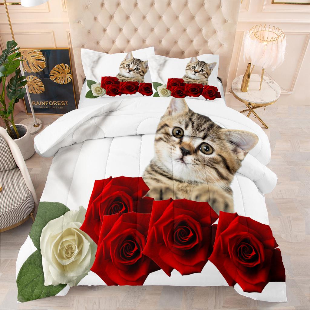 Big Tree Firefly Fat Quilt European Size Bedding Three-piece Set Digital Printing Quilt Cover