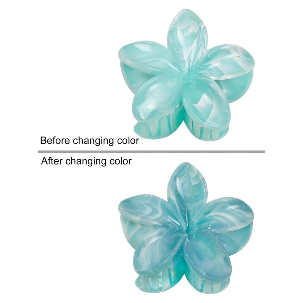 New Hawaiian Flower Hair Claw Clips Discoloration In Sunlight, Strong Hold Beach Hair Accessories for Women Thin Thick Hair