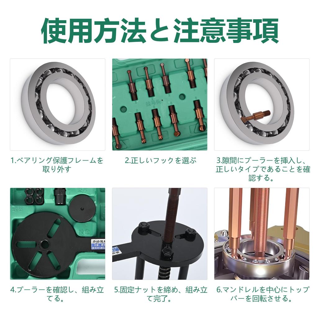 Ohbien Bearing Disassembly Internal Hole Puller Removal Tool for Wheel Automotive Repair Transmission Blue Storage Case Vehicle Repair Tool Puller,