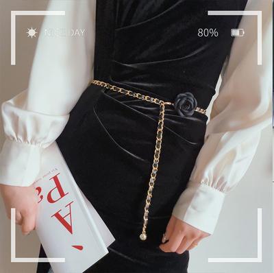 Kamelien Taillenkette Accessoires Damen Blumenketten Gürtel Dekoration Mit Kleid Jeans Kette Tide