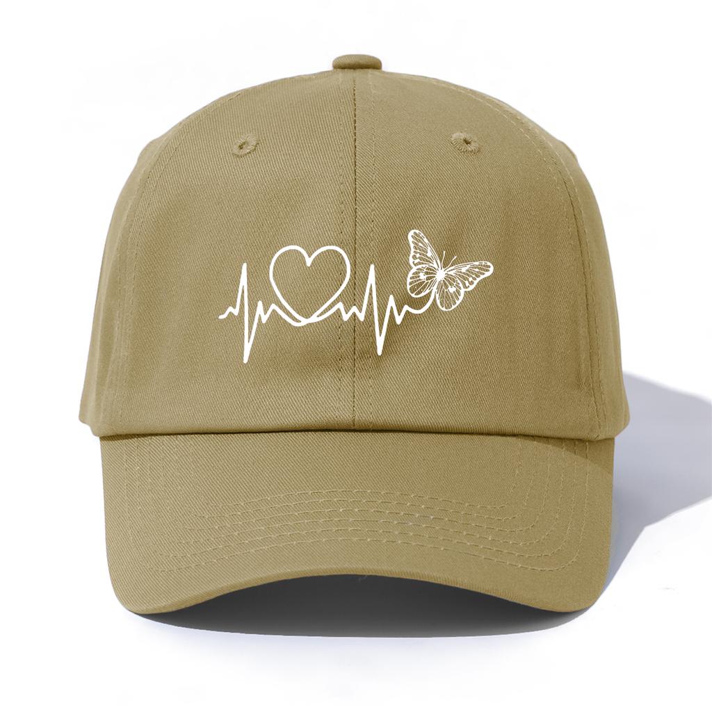 pc HEART AND BUTTERFLY Print Baseball Cap for Adults Minimalist Retro Style Casual Soft Adjustable Dad Hat Perfect As Gift