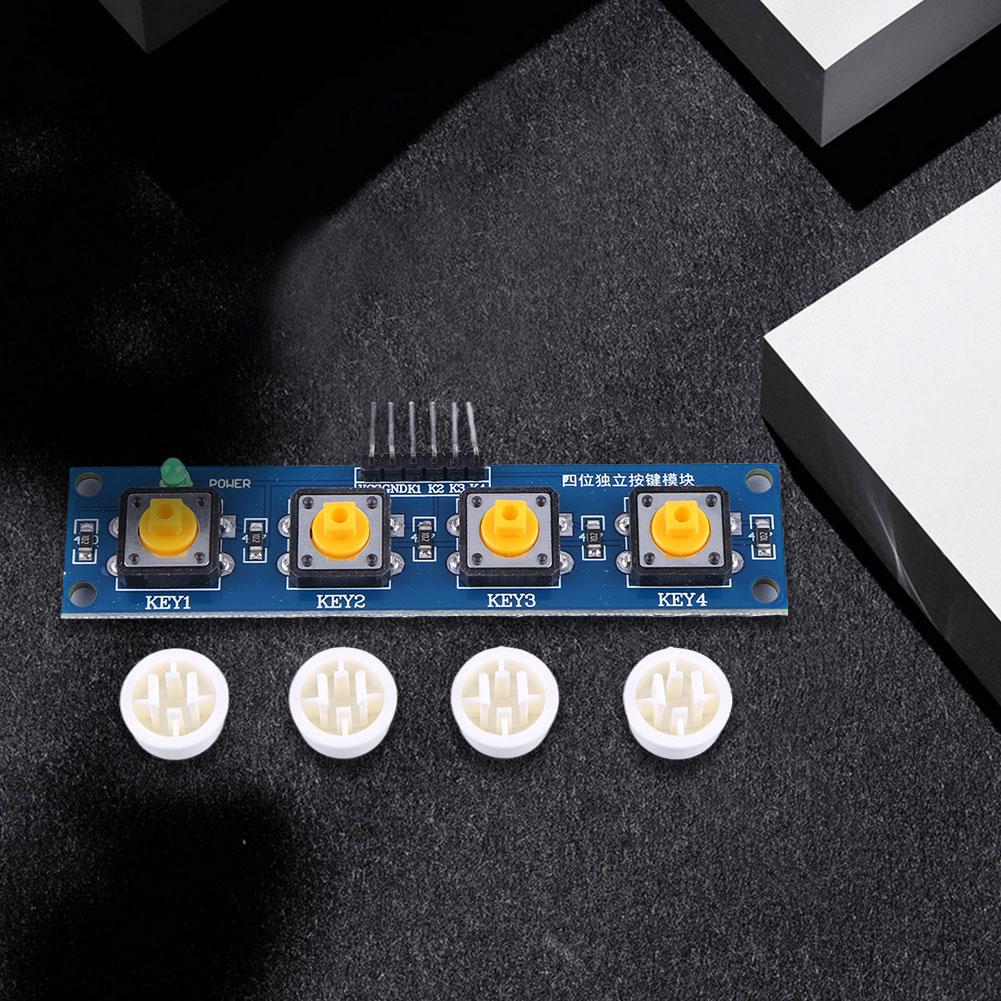 4 Buttons Touch Button Module with Hat & LED Indicator Keyboard Module High Level Output for Arduino Or Raspberry Pi